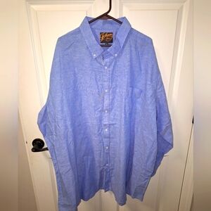 A Johnny Bigg linen blend long sleeve button-down shirt in a men's size 8XL.